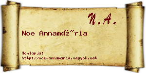 Noe Annamária névjegykártya
